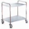 CARRO TRANSPORTE ROUPA LIMPA INOX 2 PRATELEIRAS-2